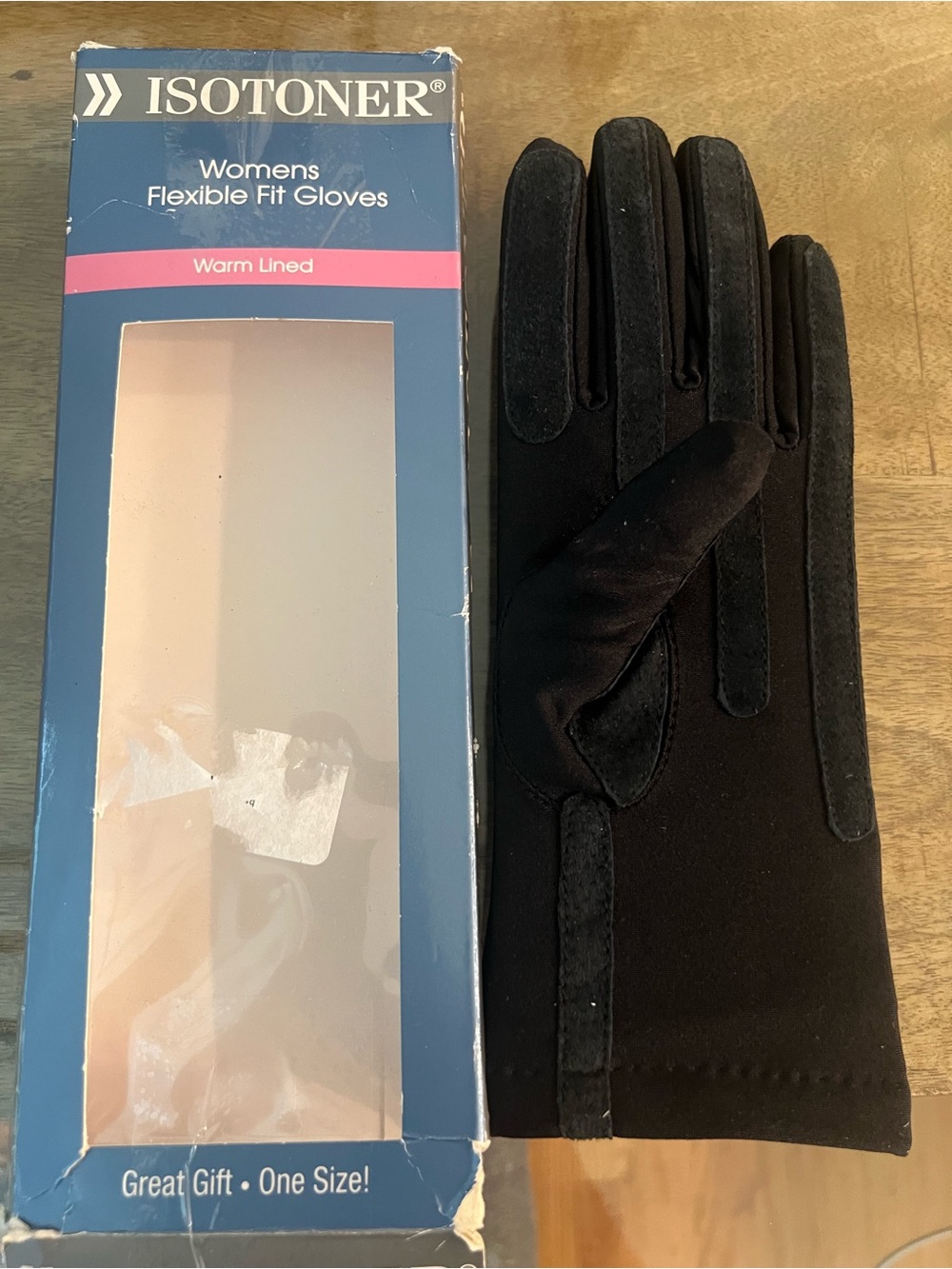 isotoner Women's Warm Lined Black Flexible Fit Gloves